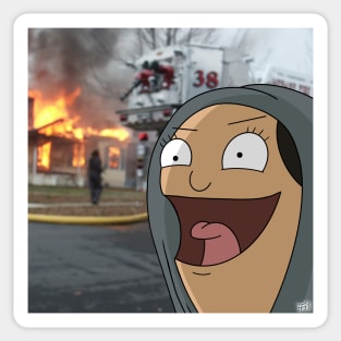 Burgers memes Louise fire Sticker